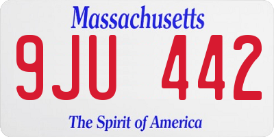 MA license plate 9JU442