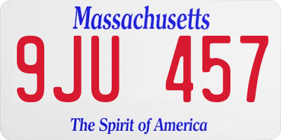 MA license plate 9JU457