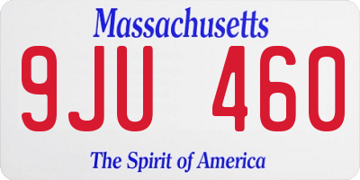 MA license plate 9JU460