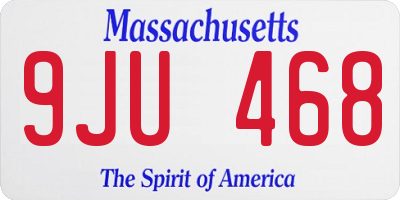 MA license plate 9JU468