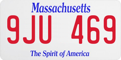 MA license plate 9JU469