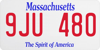 MA license plate 9JU480