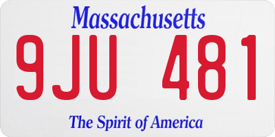 MA license plate 9JU481
