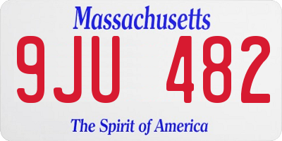MA license plate 9JU482