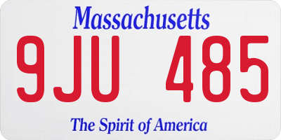 MA license plate 9JU485