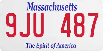 MA license plate 9JU487