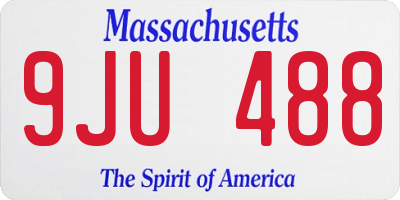 MA license plate 9JU488