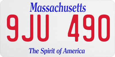 MA license plate 9JU490