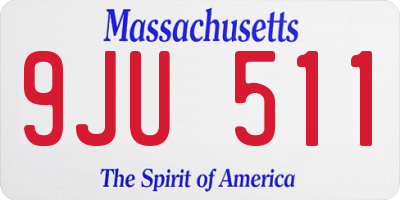 MA license plate 9JU511