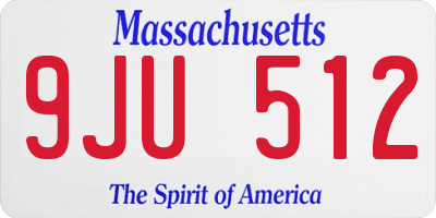 MA license plate 9JU512