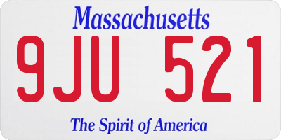 MA license plate 9JU521