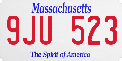 MA license plate 9JU523