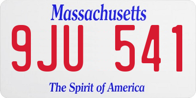 MA license plate 9JU541