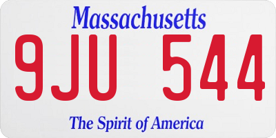 MA license plate 9JU544