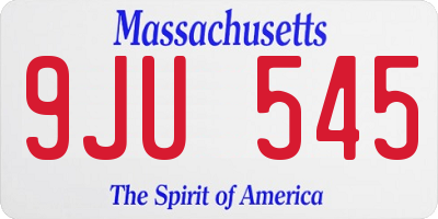 MA license plate 9JU545