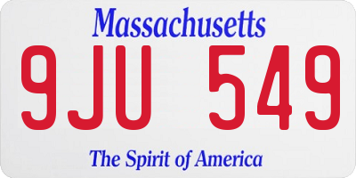 MA license plate 9JU549
