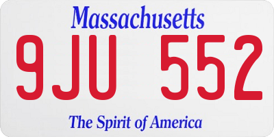 MA license plate 9JU552