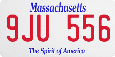 MA license plate 9JU556