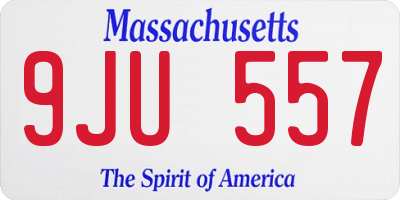 MA license plate 9JU557