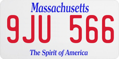 MA license plate 9JU566