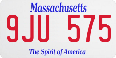 MA license plate 9JU575