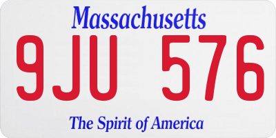 MA license plate 9JU576