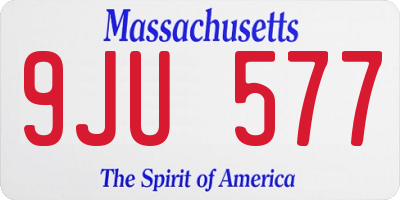 MA license plate 9JU577