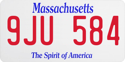 MA license plate 9JU584