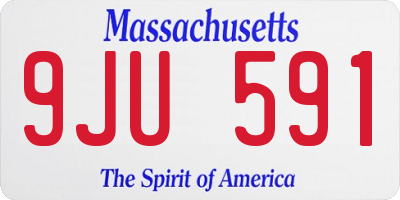 MA license plate 9JU591