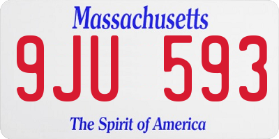 MA license plate 9JU593
