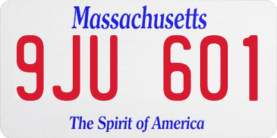 MA license plate 9JU601