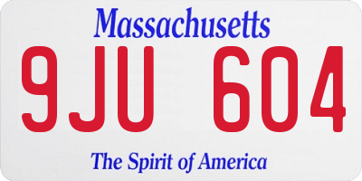 MA license plate 9JU604