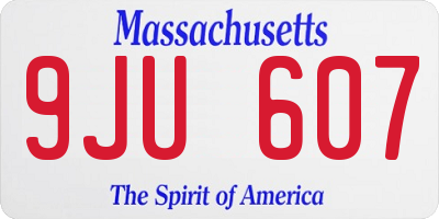MA license plate 9JU607