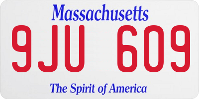 MA license plate 9JU609
