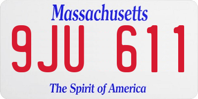 MA license plate 9JU611