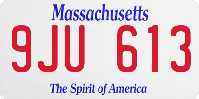 MA license plate 9JU613