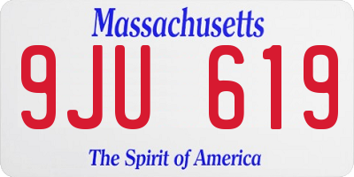 MA license plate 9JU619