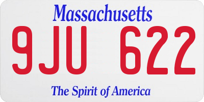 MA license plate 9JU622