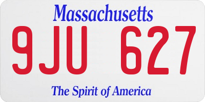 MA license plate 9JU627
