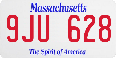 MA license plate 9JU628