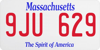 MA license plate 9JU629