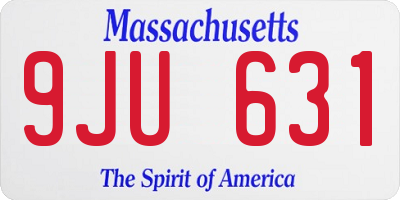 MA license plate 9JU631