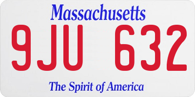 MA license plate 9JU632