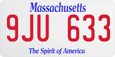 MA license plate 9JU633