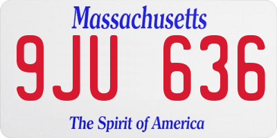 MA license plate 9JU636