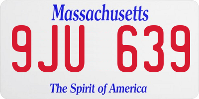 MA license plate 9JU639