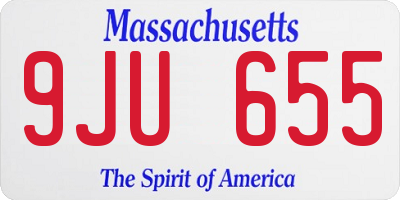 MA license plate 9JU655