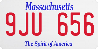 MA license plate 9JU656