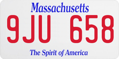 MA license plate 9JU658