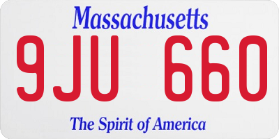 MA license plate 9JU660
